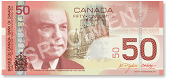 50 CAD bankovka